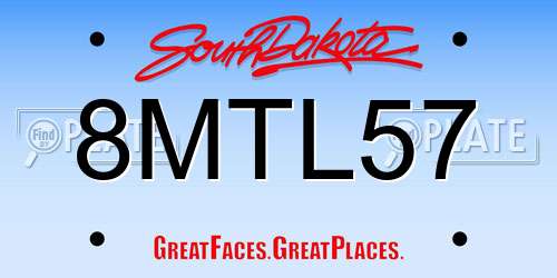 8MTL57 South Dakota License Plate