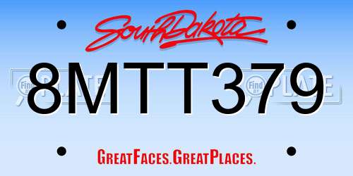 8MTT379 South Dakota License Plate