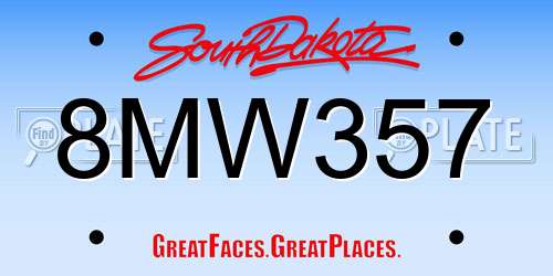 8MW357 South Dakota License Plate