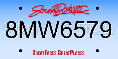 8MW6579 South Dakota License Plate