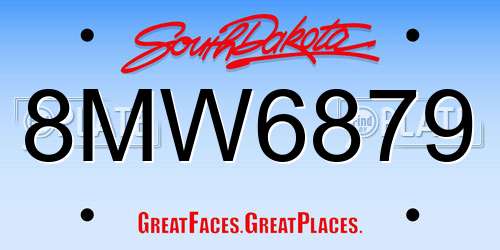 8MW6879 South Dakota License Plate