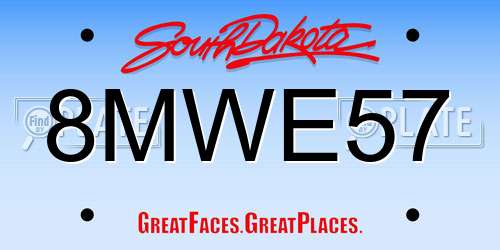 8MWE57 South Dakota License Plate
