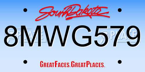8MWG579 South Dakota License Plate