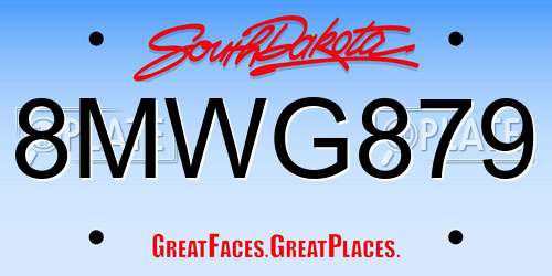 8MWG879 South Dakota License Plate