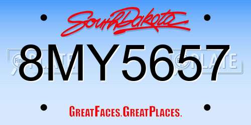 8MY5657 South Dakota License Plate
