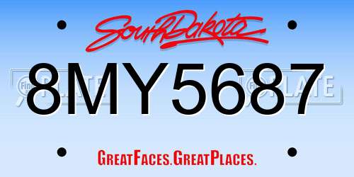 8MY5687 South Dakota License Plate
