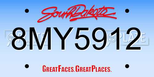 8MY5912 South Dakota License Plate