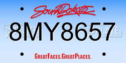 8MY8657 South Dakota License Plate