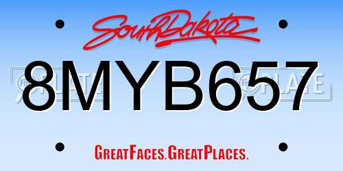8MYB657 South Dakota License Plate