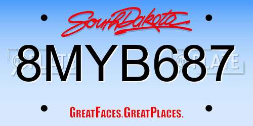 8MYB687 South Dakota License Plate