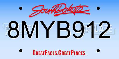 8MYB912 South Dakota License Plate