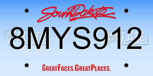 8MYS912 South Dakota License Plate