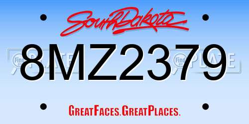 8MZ2379 South Dakota License Plate