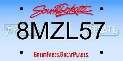 8MZL57 South Dakota License Plate