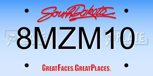 8MZM10 South Dakota License Plate
