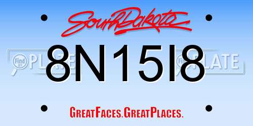 8N15I8 South Dakota License Plate
