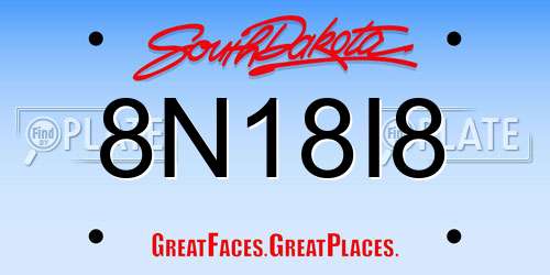 8N18I8 South Dakota License Plate