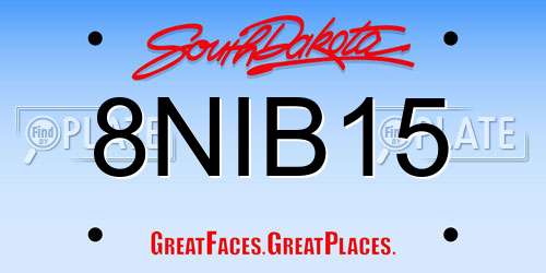 8NIB15 South Dakota License Plate