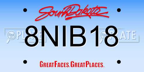 8NIB18 South Dakota License Plate