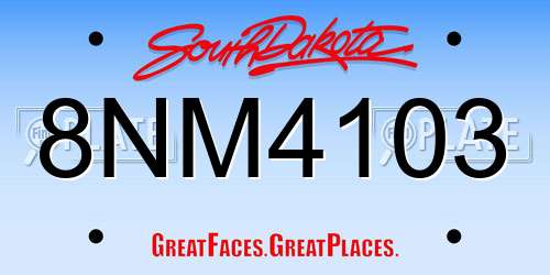 8NM4103 South Dakota License Plate