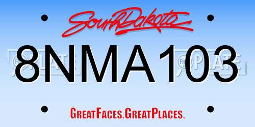 8NMA103 South Dakota License Plate