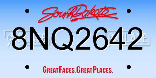 8NQ2642 South Dakota License Plate