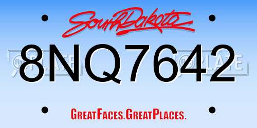 8NQ7642 South Dakota License Plate