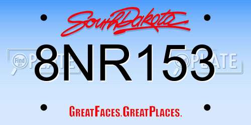 8NR153 South Dakota License Plate