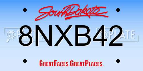 8NXB42 South Dakota License Plate