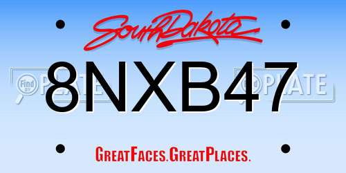 8NXB47 South Dakota License Plate