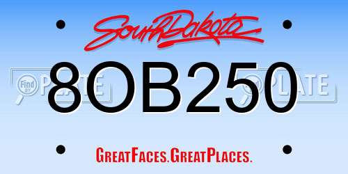 8OB250 South Dakota License Plate