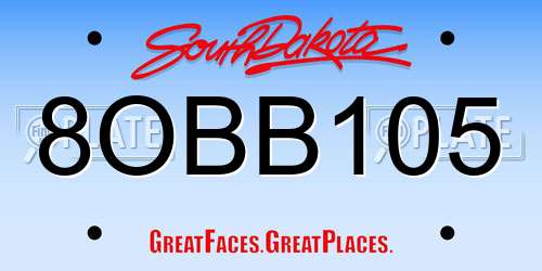 8OBB105 South Dakota License Plate