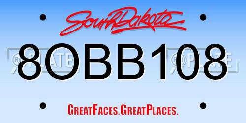 8OBB108 South Dakota License Plate