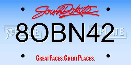 8OBN42 South Dakota License Plate