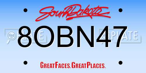 8OBN47 South Dakota License Plate