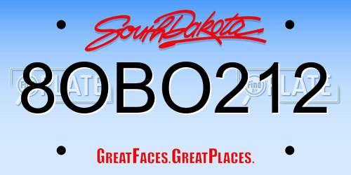 8OBO212 South Dakota License Plate