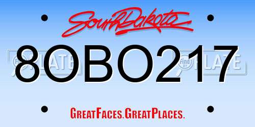8OBO217 South Dakota License Plate