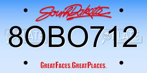 8OBO712 South Dakota License Plate