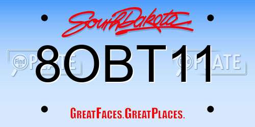 8OBT11 South Dakota License Plate