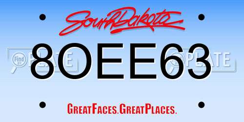 8OEE63 South Dakota License Plate