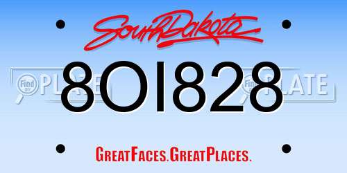 8OI828 South Dakota License Plate