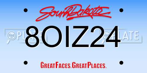8OIZ24 South Dakota License Plate