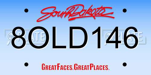 8OLD146 South Dakota License Plate