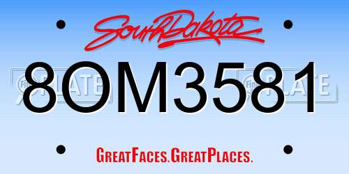 8OM3581 South Dakota License Plate
