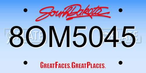 8OM5045 South Dakota License Plate