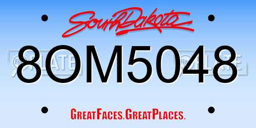 8OM5048 South Dakota License Plate