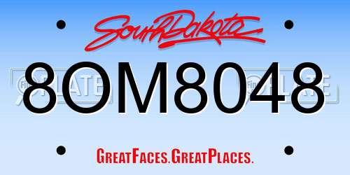 8OM8048 South Dakota License Plate