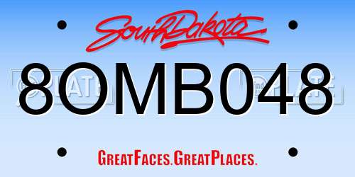 8OMB048 South Dakota License Plate