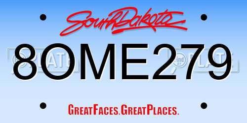 8OME279 South Dakota License Plate