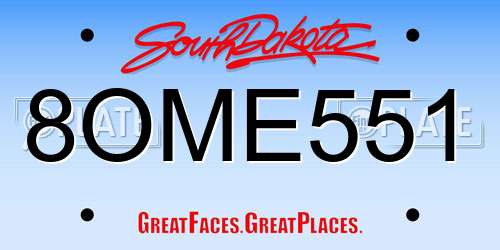 8OME551 South Dakota License Plate